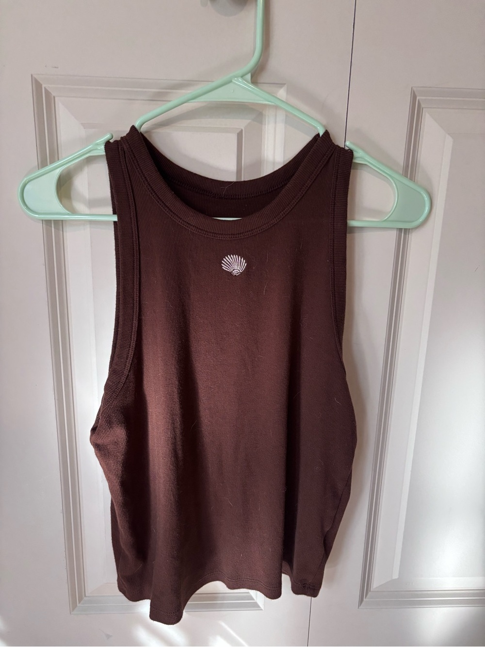 a new day Brown Shell-Accent Ribbed Tank Top